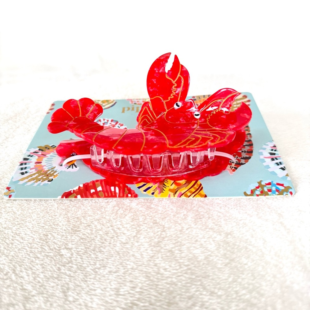 Piper K Large Red Lobster Hair Claw Clip - Picture 2 of 4